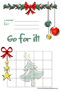 Christmas tree reward chart for kids