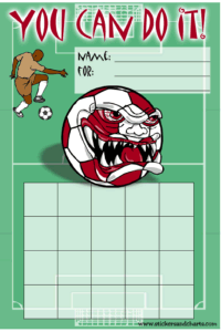 chore chart for boys, soccer, monster, ball