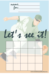 free baseball sticker chart