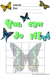 sticker chart with butterflies