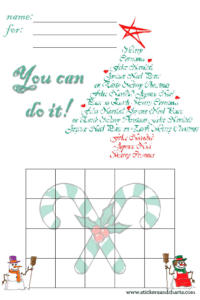 Christmas Reward Chart Printable