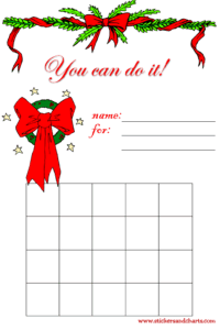 Christmas Sticker Reward Chart