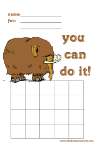 wolly mammoth sticker chart