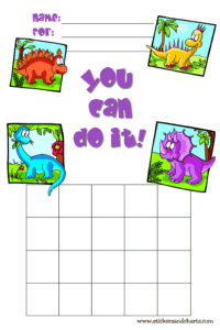 cute dinosaur sticker chart