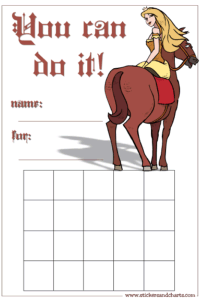 chore chart, princess on horse