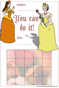 behavior chart, princess, rose background