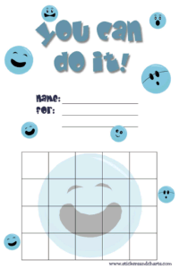 emoji sticker chart, blue