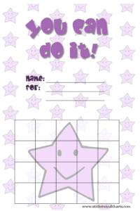 star chart for kids, pink