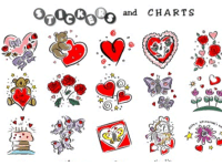 heart and flower stickers